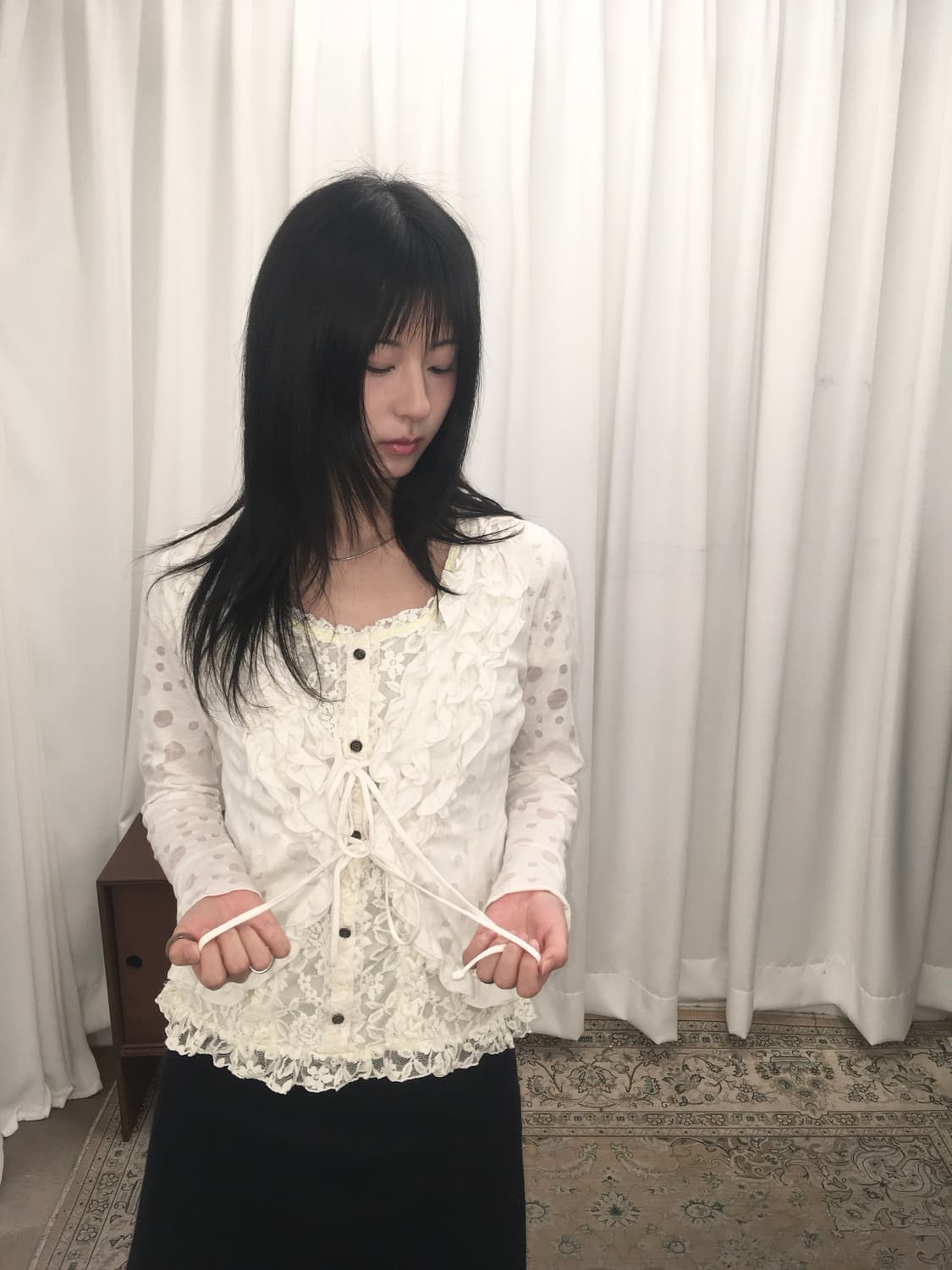 아이보리 도트 가디건 상품이미지1