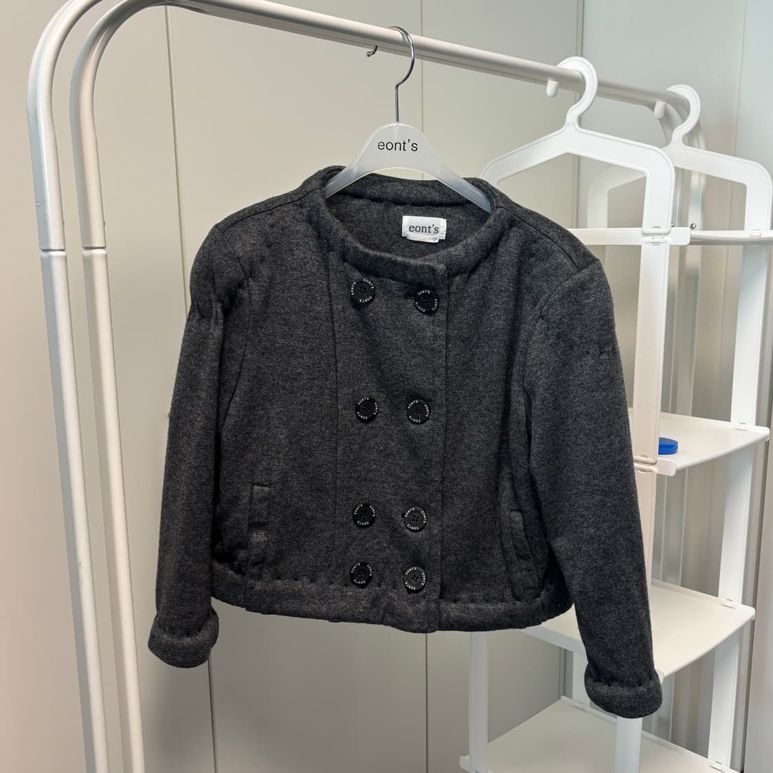 에옹쓰 울가디건 차콜 상품이미지1