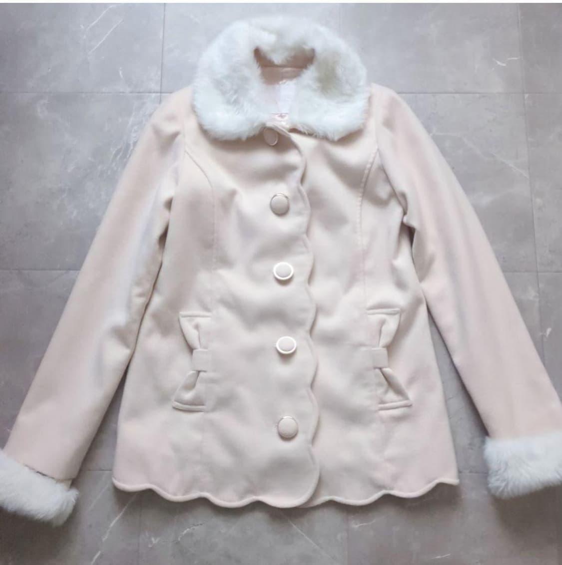 리즈리사 퍼 리본 딸기우유 히메갸루 코트 상품이미지2