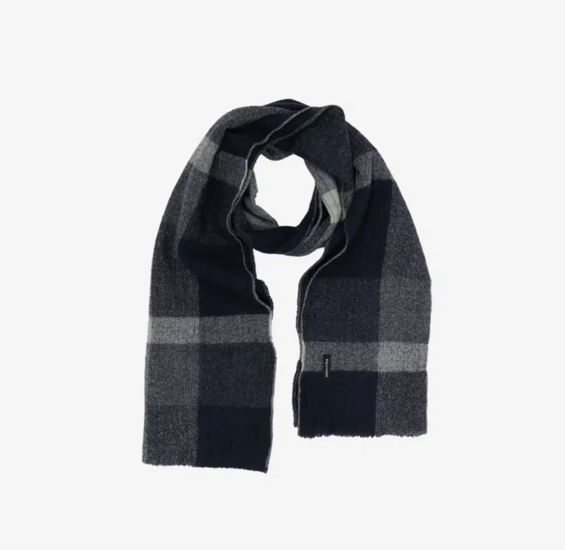 폴리테루 밀링 울 머플러 네이비 체크 (재패니즈 울) 상품이미지1