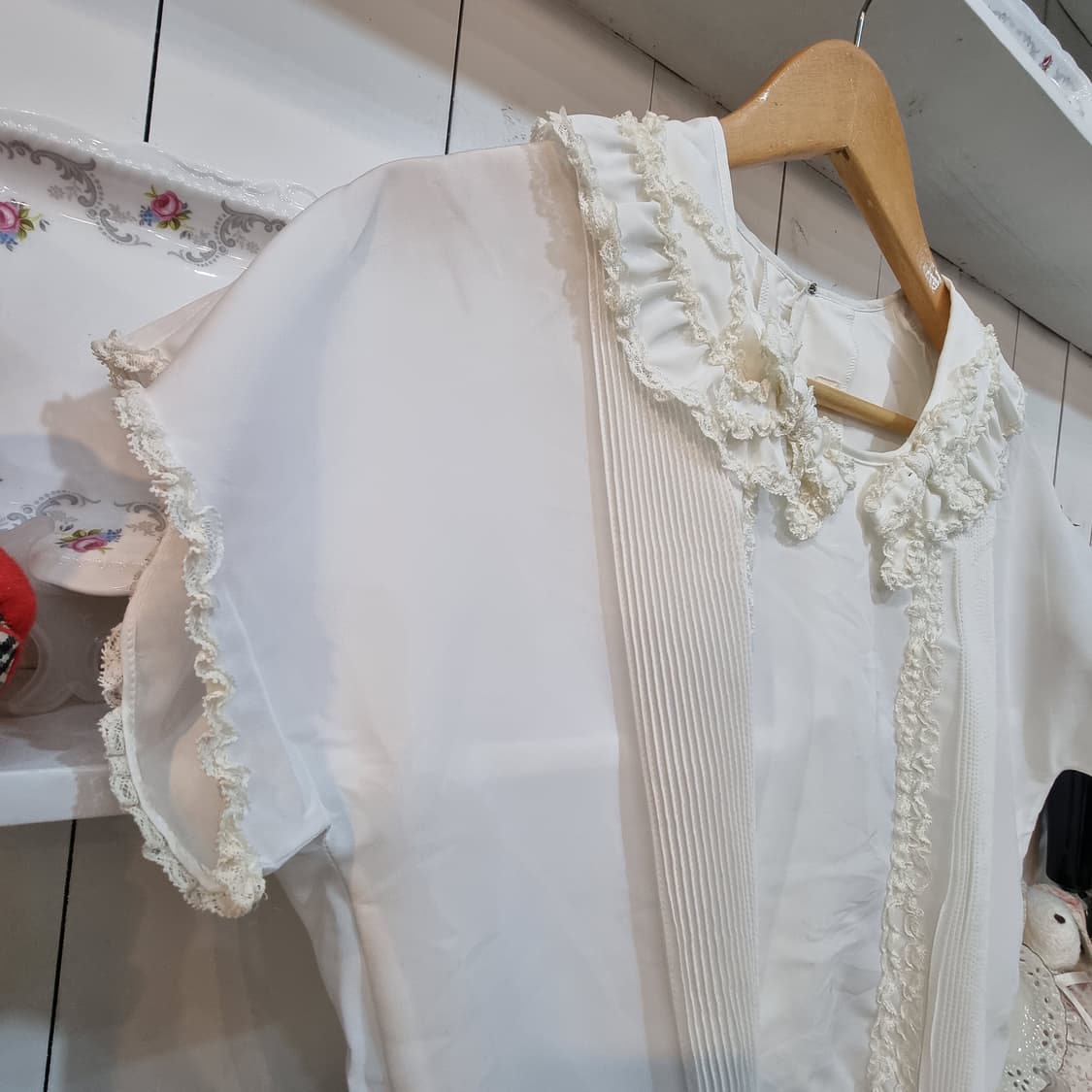 레이스 프릴 블라우스 상품이미지4