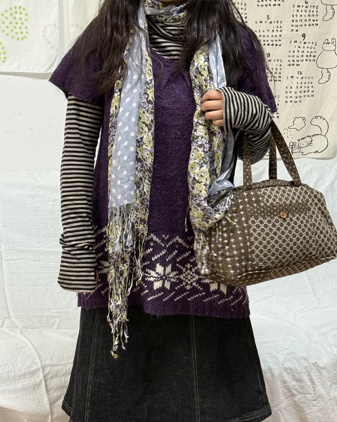 exocet 폴라포맛 눈꽃 반팔 니트 상품이미지1