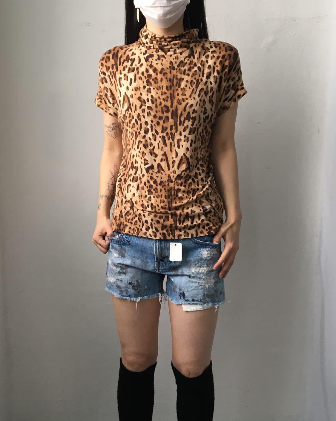Max & co Leopard pattern high neck top 상품이미지1