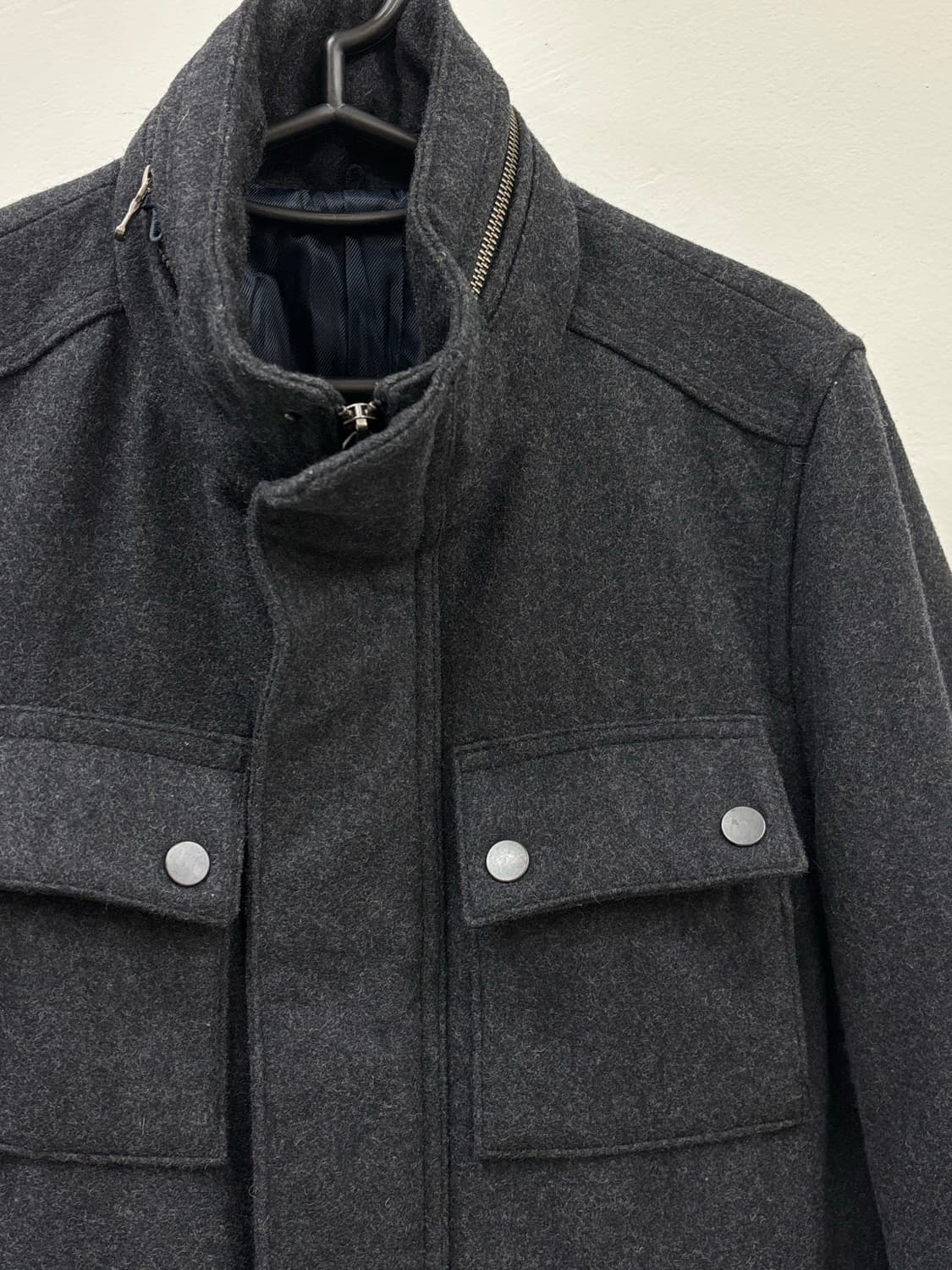 빈티지 차콜 투웨이 하이넥 자켓 y2k 상품이미지7