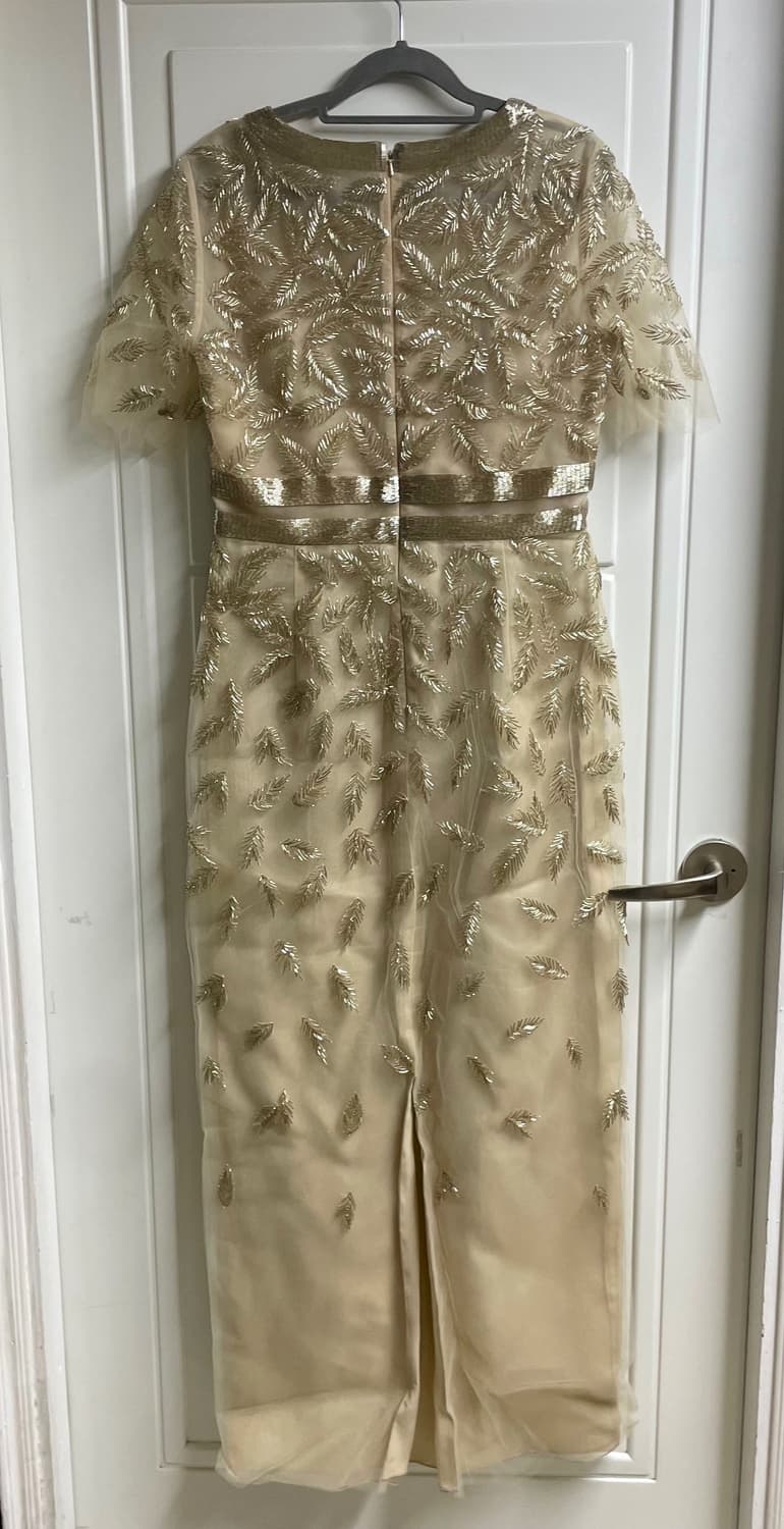 Oscar de la Renta 오스카 드 라 렌타 골드 비즈 드레스 상품이미지6