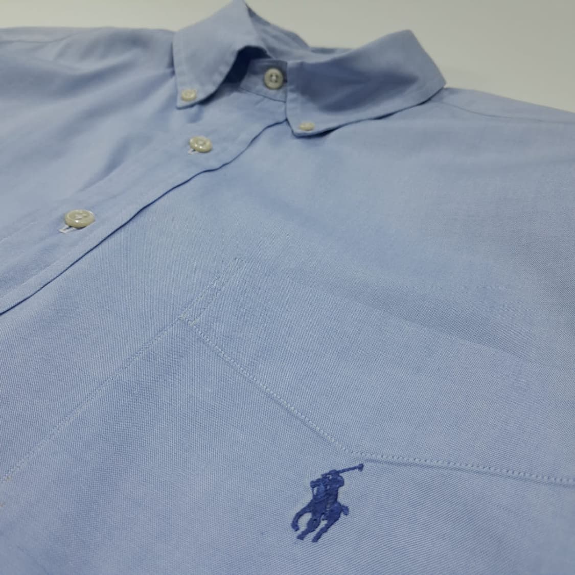 CL241L 폴로 90s 말레이시아판 옥스포드 라이트 블루 셔츠 남방 L 상품이미지4