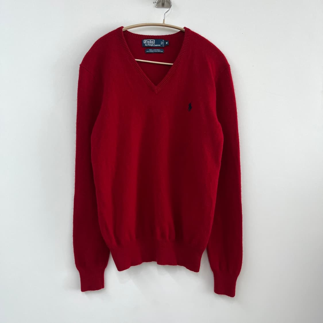 폴로 랄프로렌 레드 램스울 브이넥 니트 상품이미지2