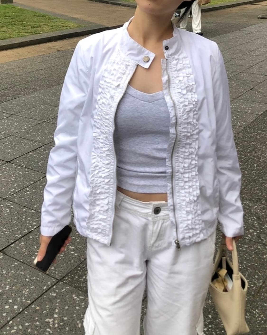 빈티지 화이트 러플 바람막이 상품이미지3