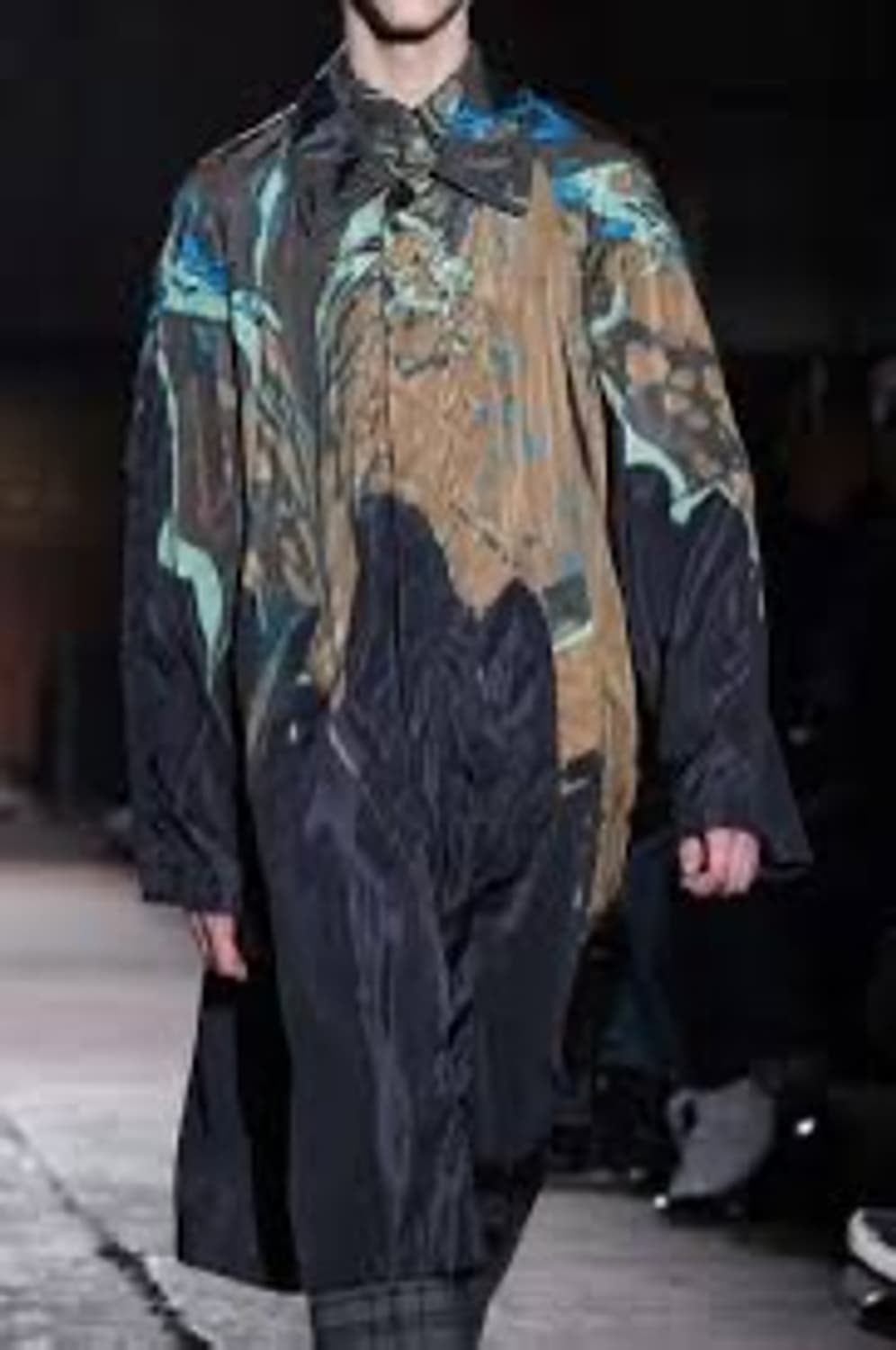 드리스 반 노튼 마블패턴 롱코트 상품이미지1