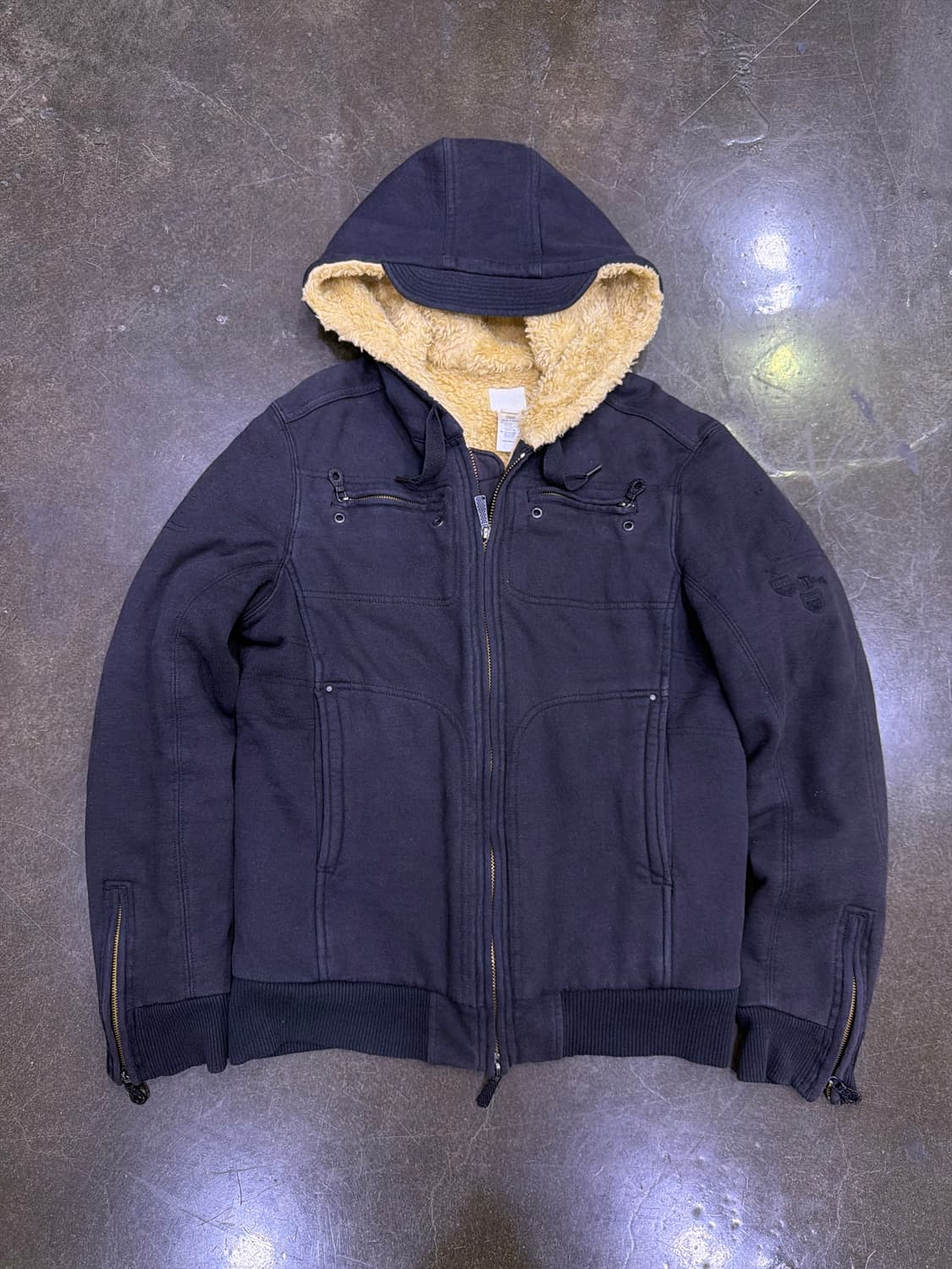 디젤 투웨이 쉐르파 퍼 후드 집업 자켓 XL 상품이미지1