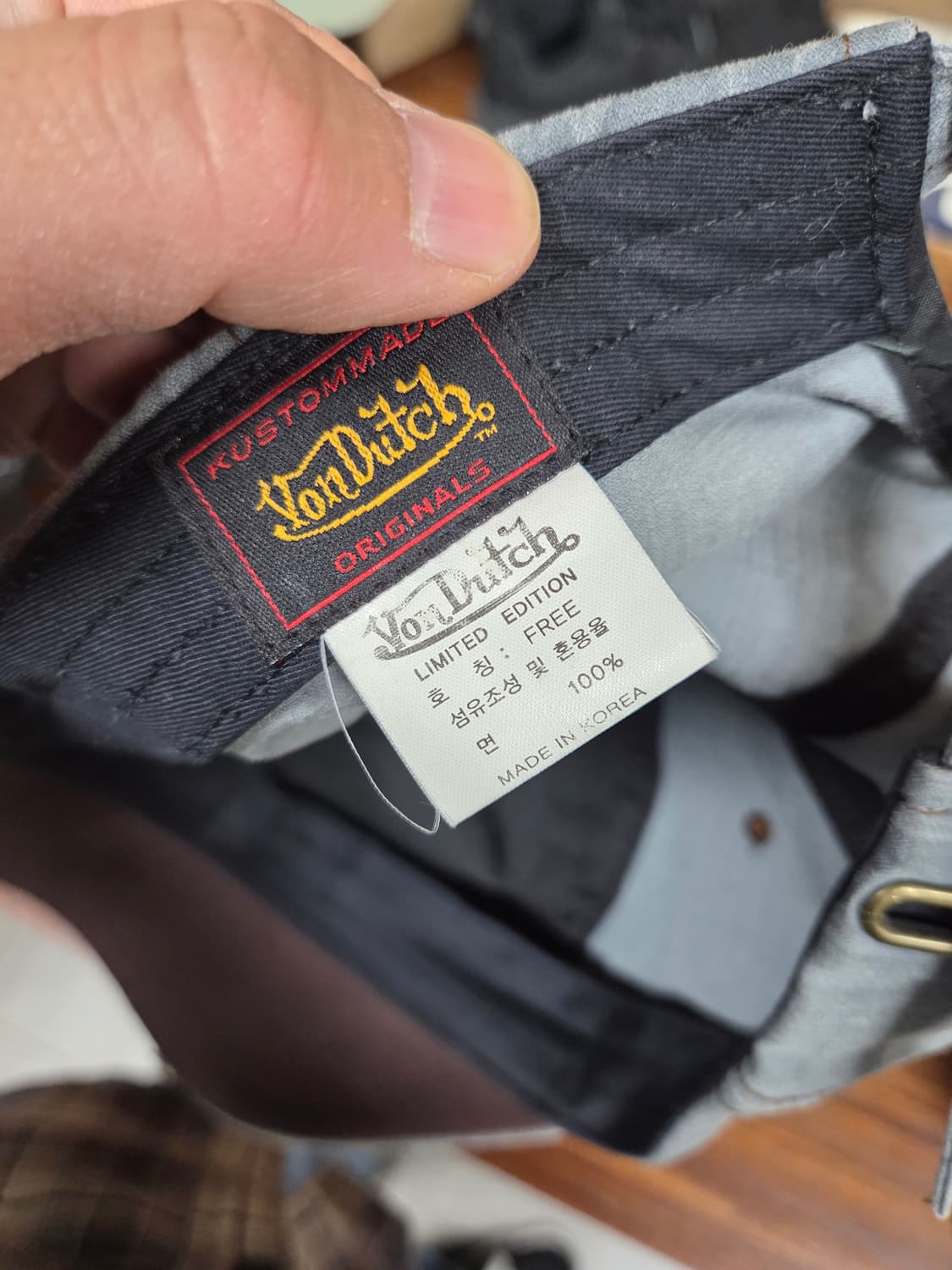 본더치 빈티지 데미지 32 레터링 로고 모자 프리 상품이미지5