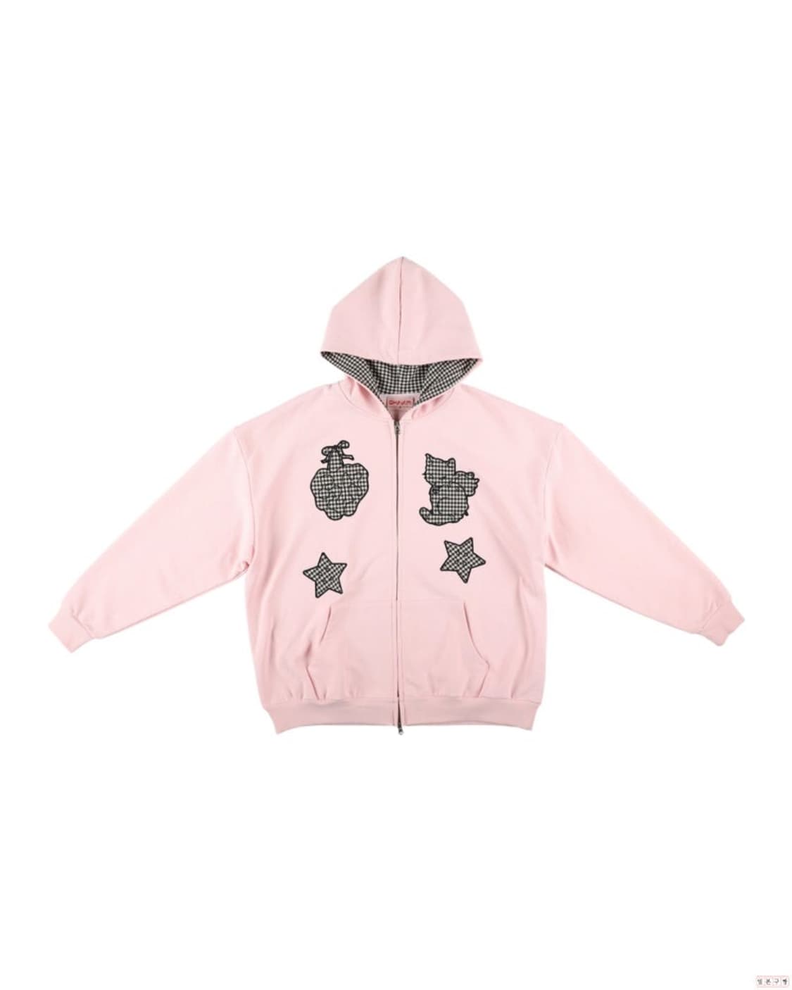 샤키리 키링 체크 패치 후디 상품이미지1