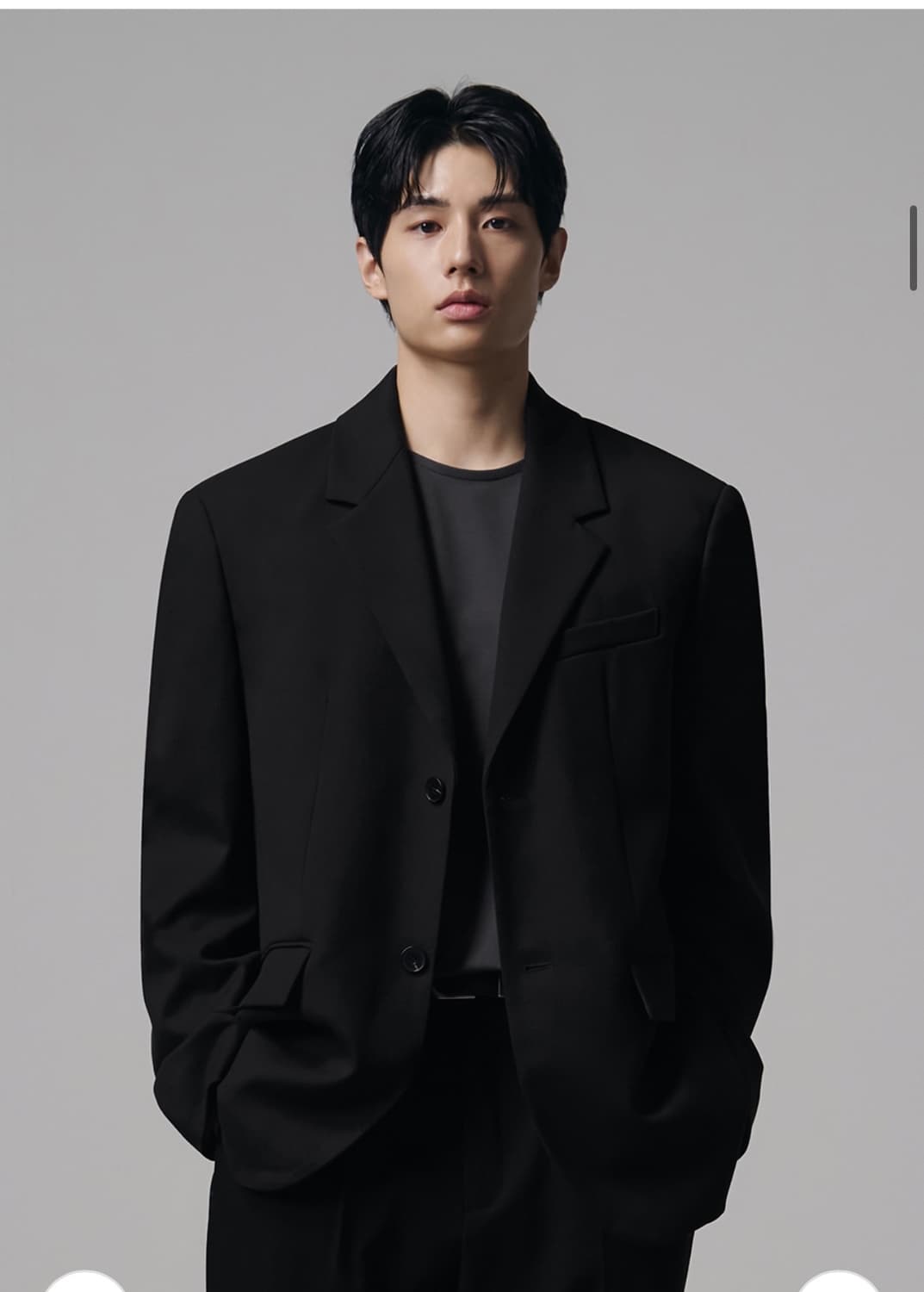 (새상품)(XL) 드로우핏 오버사이즈 도브 울 블레이저 [BLACK] 상품이미지6