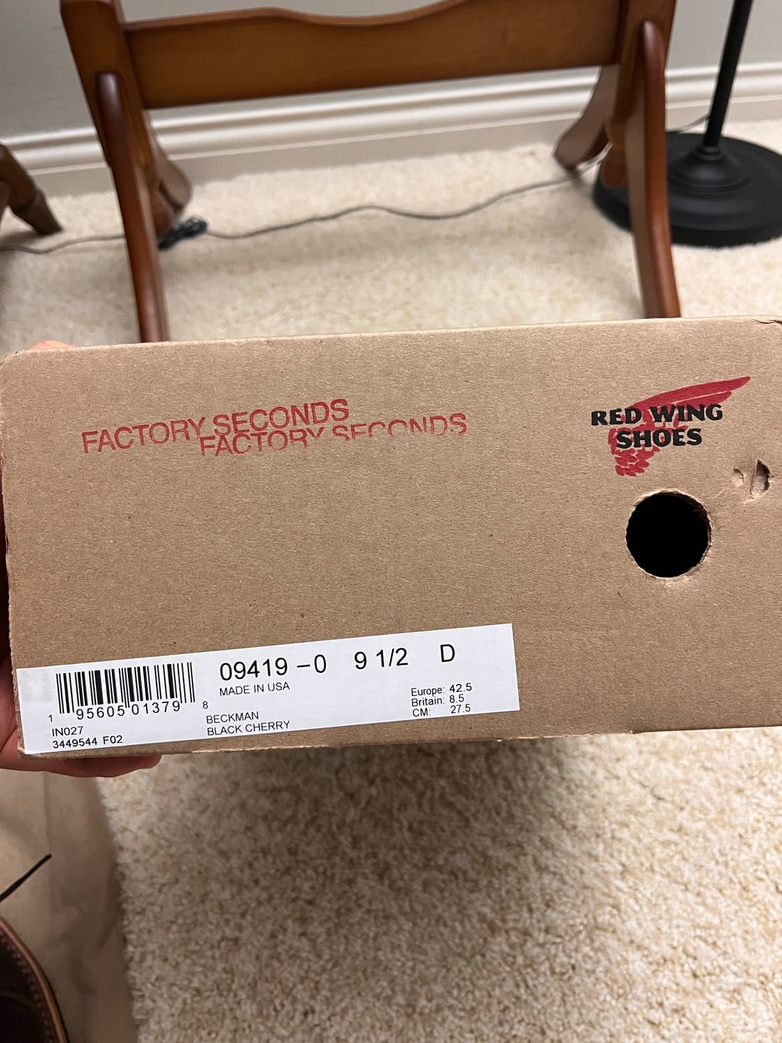 [미사용새상품] 레드윙 벡맨 9419 블랙 체리 9.5 팩토리 세컨드(F 상품이미지9