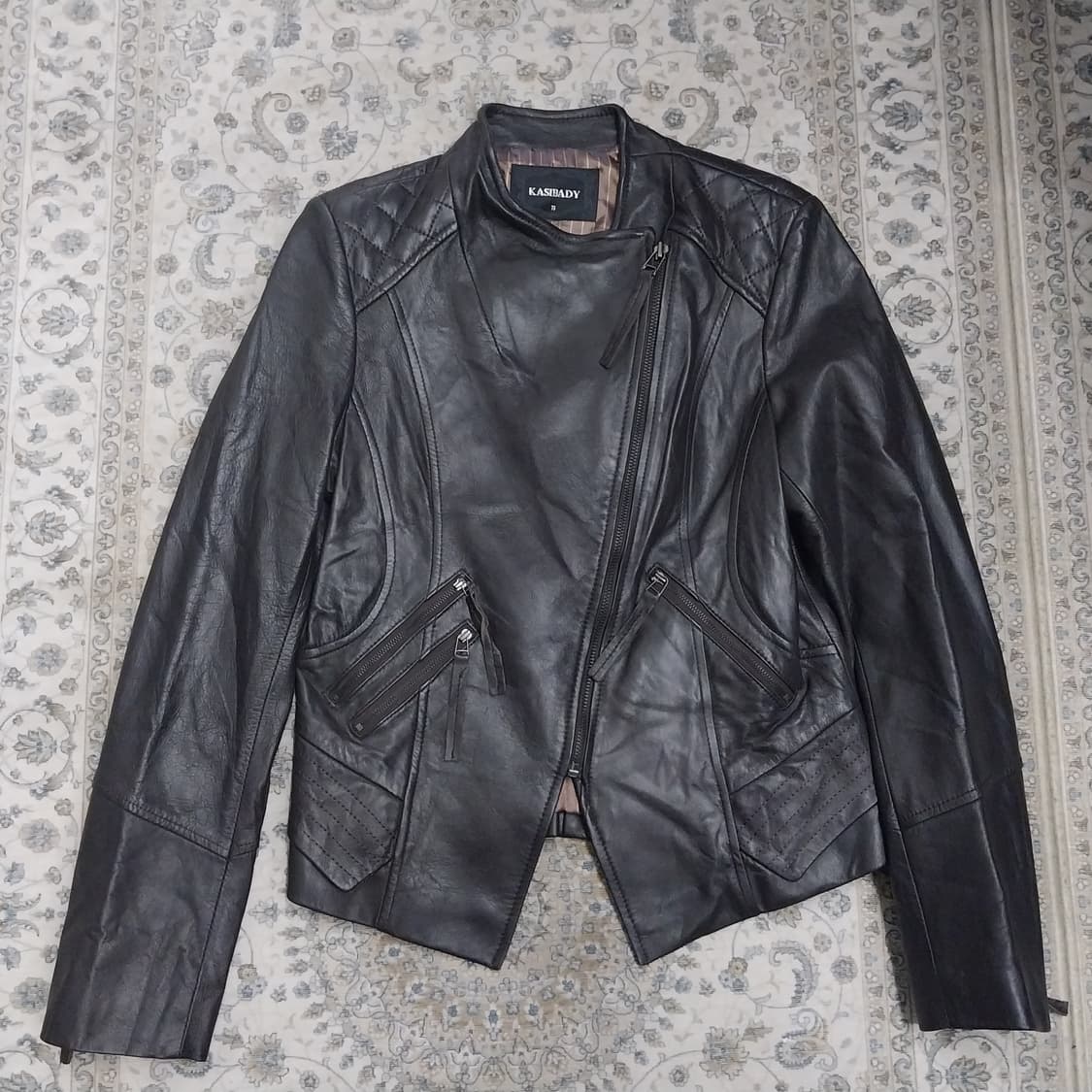 KASIBADY 양가죽 라이더 자켓 브라운 77 (44반-55) 상품이미지1