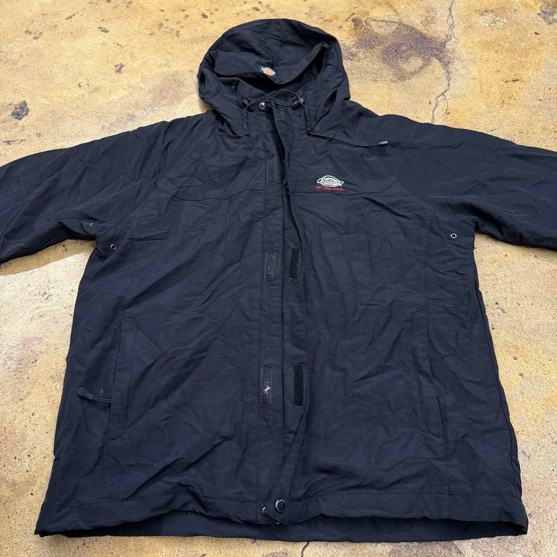 [정품/L,100] 디키즈 블랙 후드 바람막이 b18 상품이미지3