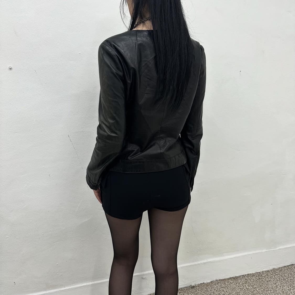 minimal asymmetry leather jacket 상품이미지3