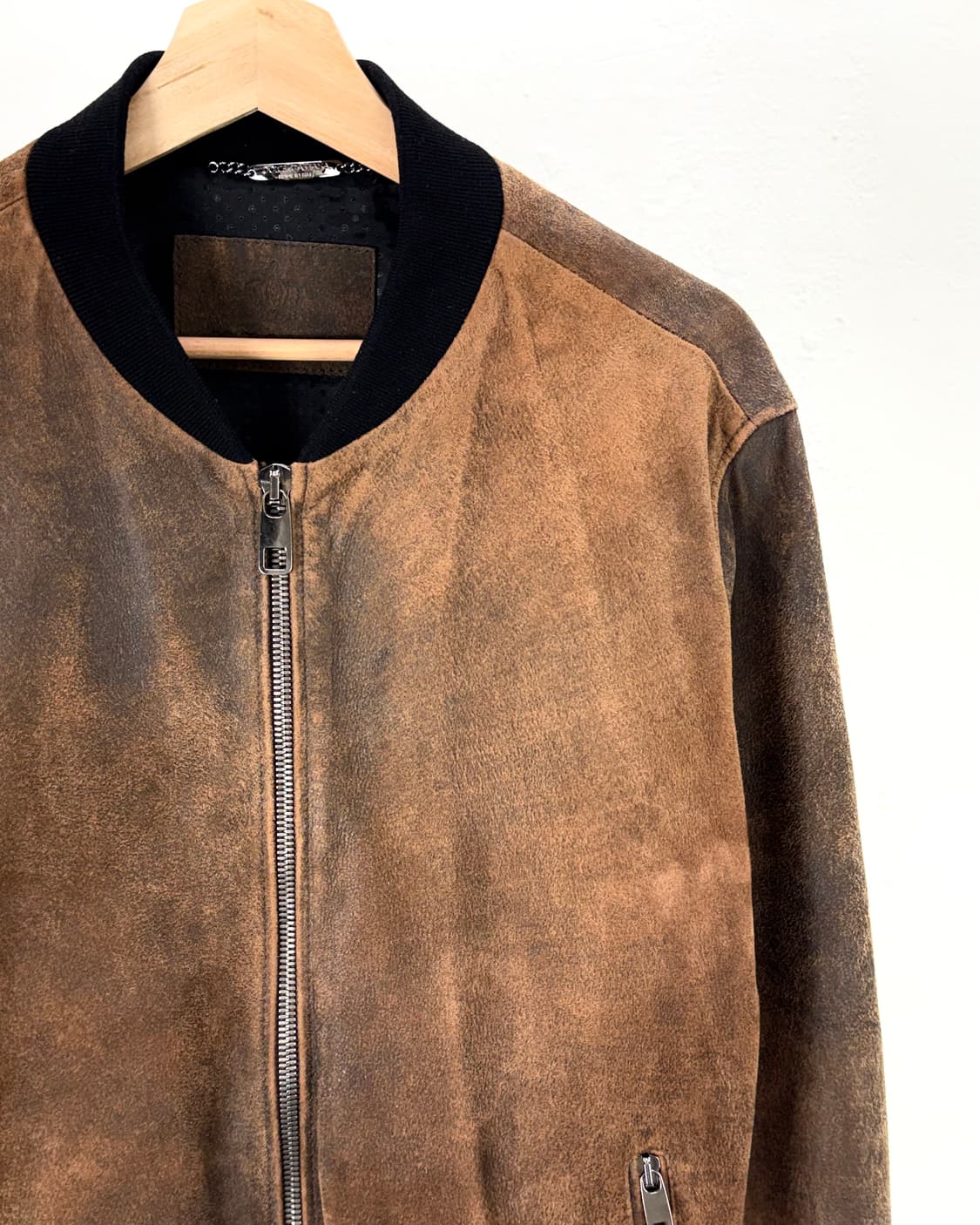 돌체앤가바나 브라운 스웨이드 블루종 플레이트 자켓 상품이미지3