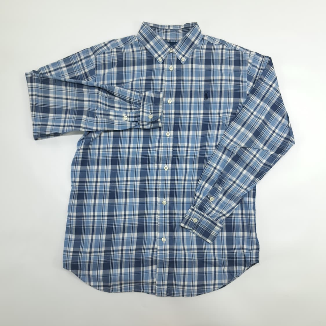 Co793W XL 폴로 랄프로렌 블루 타탄체크 긴팔 셔츠 남방 상품이미지2
