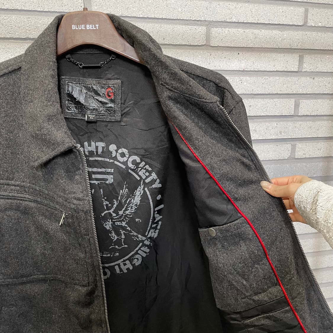 GUESS 게스 울 집업 자켓 4포켓 디테일 그레이 상품이미지7