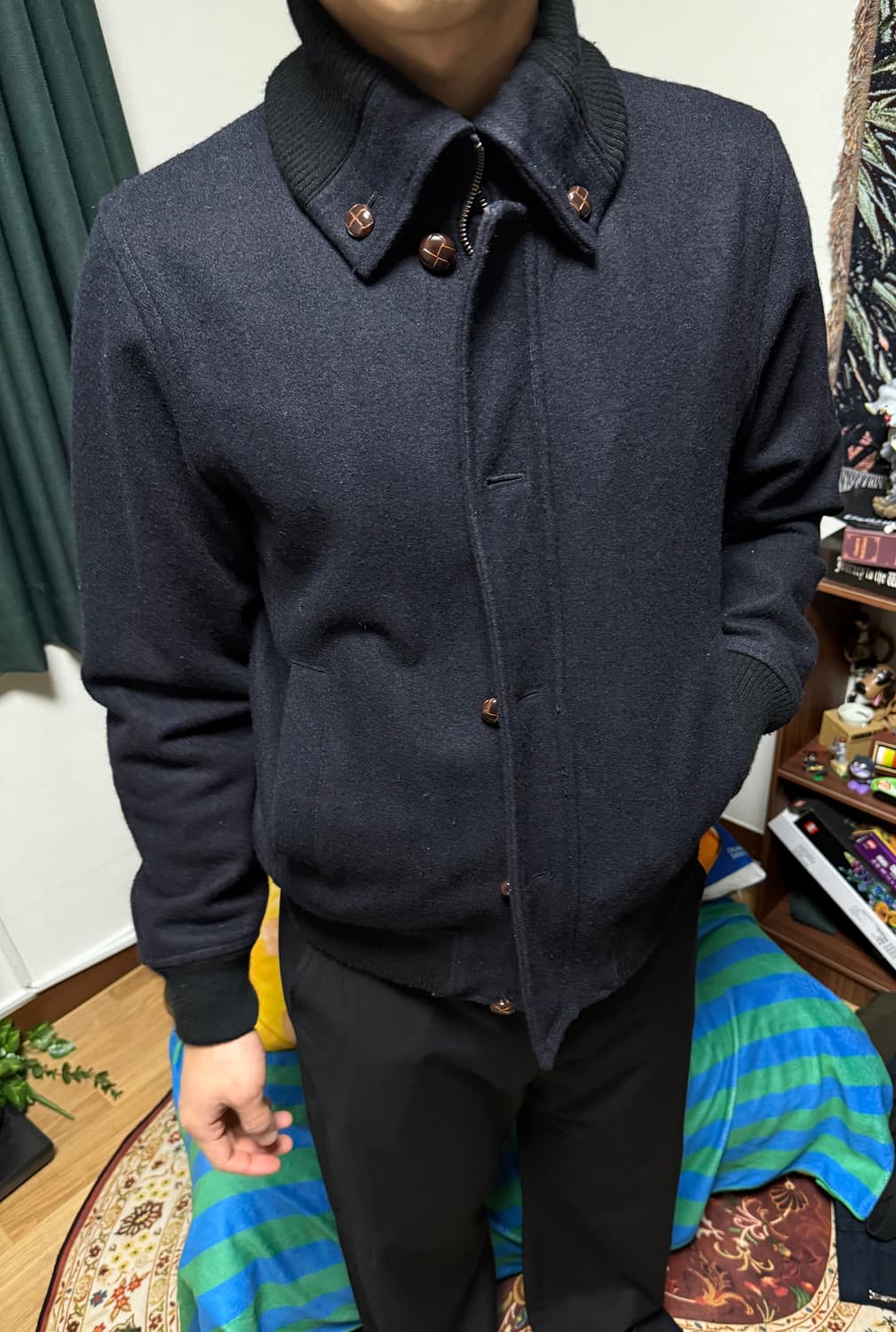 일본 빈티지 울 자켓 블랙 상품이미지4