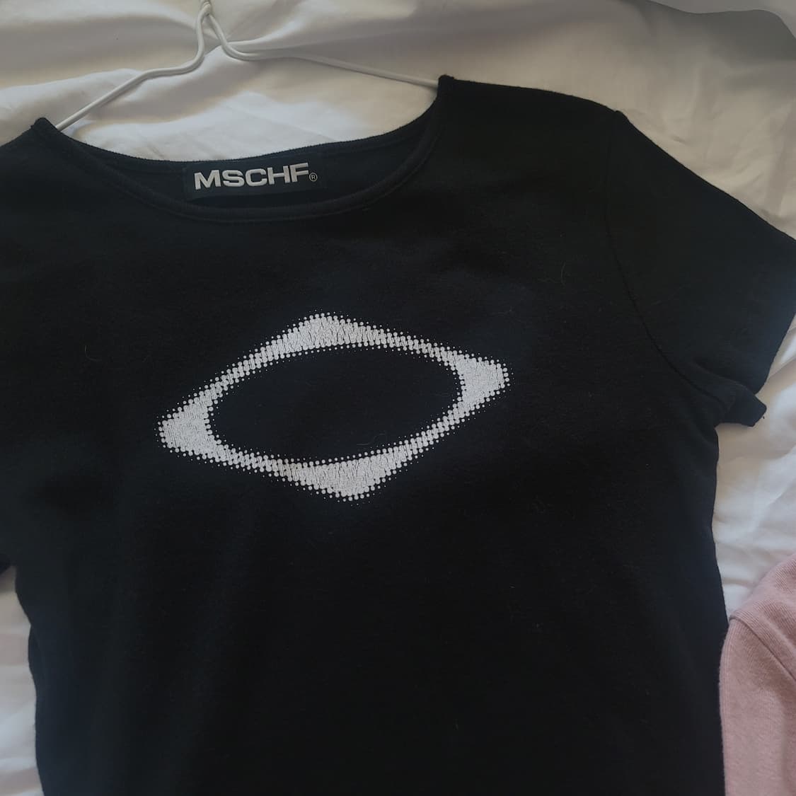 (2장 일괄) 미스치프 롬버스 블러 미니 크롭 티셔츠 크롭티 반팔 s 상품이미지2