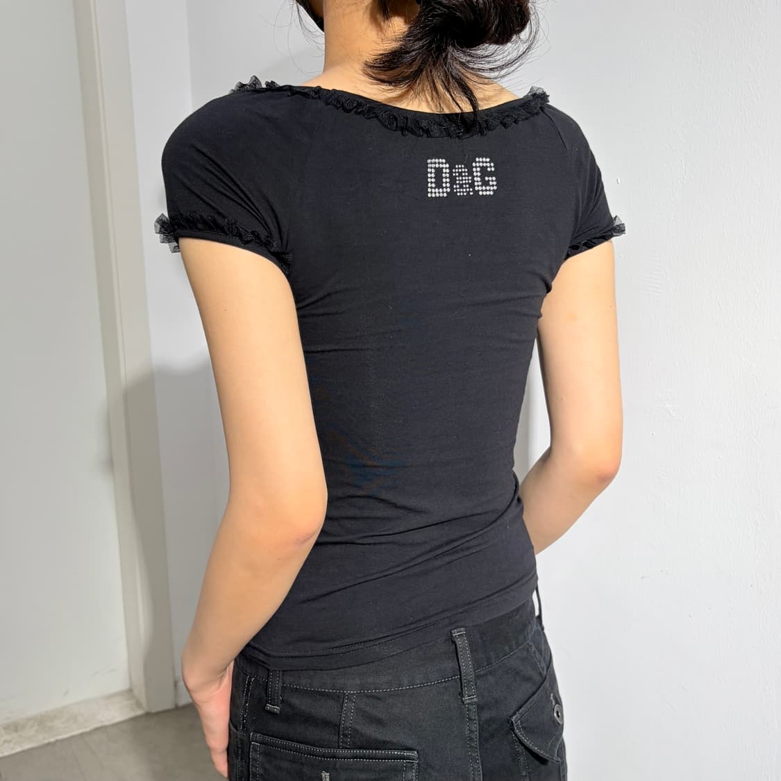 돌체앤가바나 큐빅 레이스 반팔 티셔츠 상품이미지1