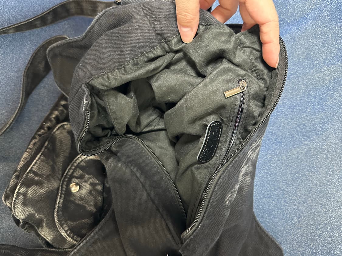 JPN 데님 워싱 토트백 레이스업 빈티지 고스 펑크 하라주쿠 Y2K 상품이미지4