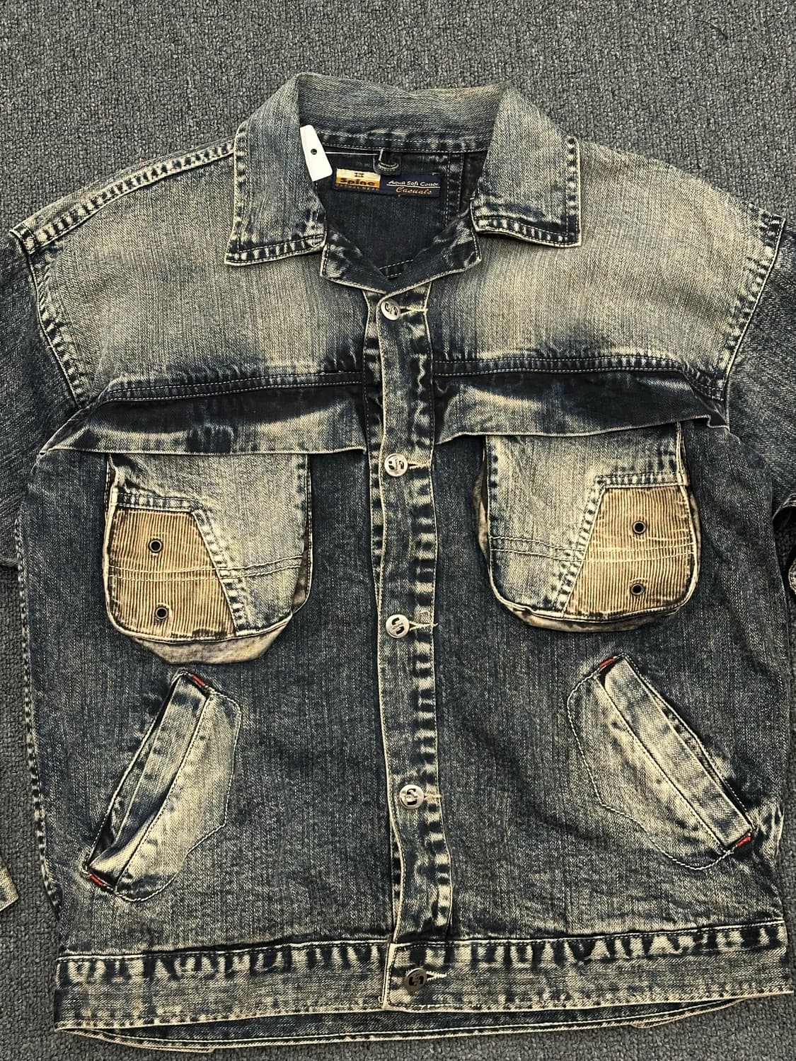 OS)Spine 빈티지 코듀로이 멀티 포켓 유틸리티 데님 자켓 상품이미지5