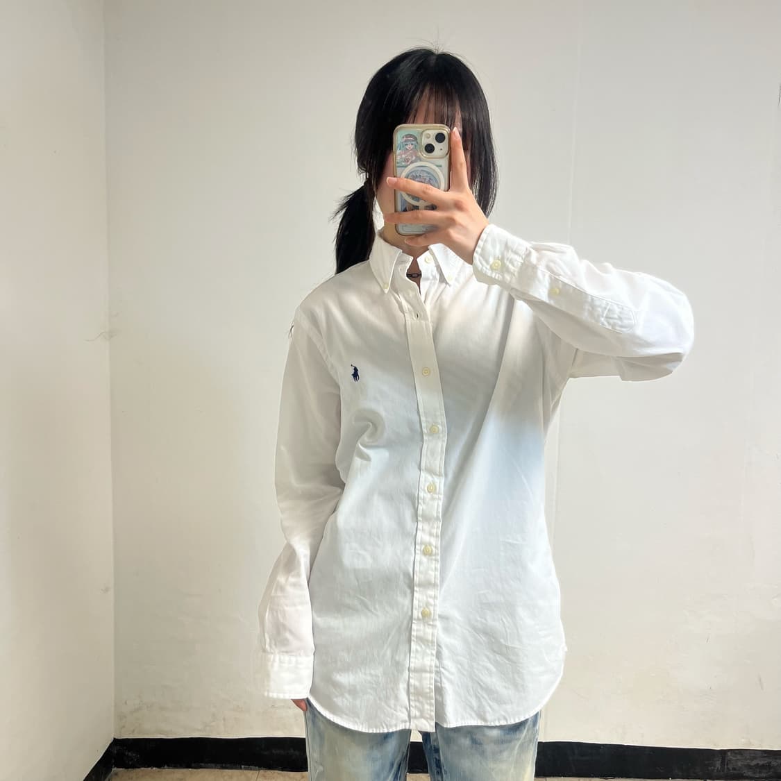  Polo Ralph Lauren Navy Pony White Shirt 상품이미지1