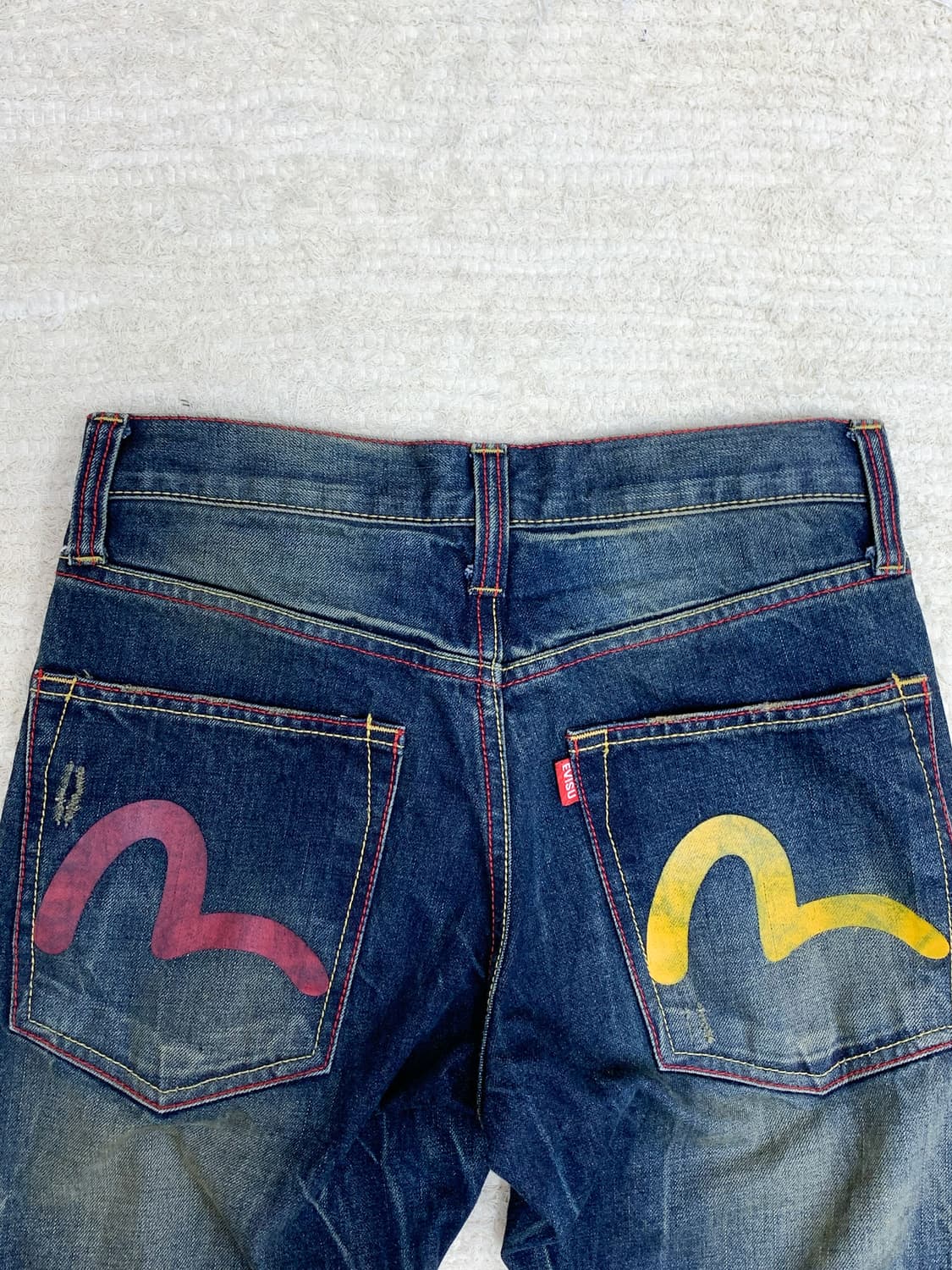 EVISU Red & Yellow Stitch Straight Jeans 상품이미지4