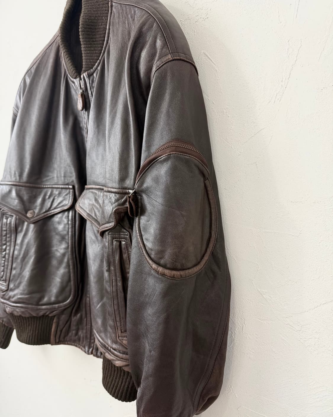 90s 캘빈 클라인 레더 플라이트 봄버 상품이미지2