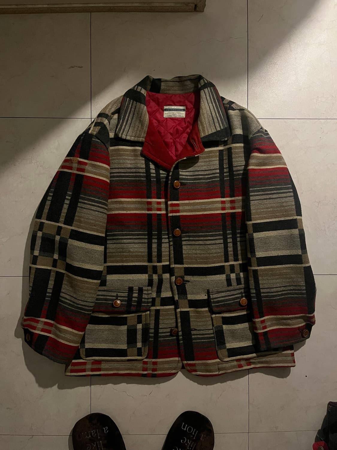 베네통 Benetton Made in italy 울 블렌드 코트 xl 상품이미지1
