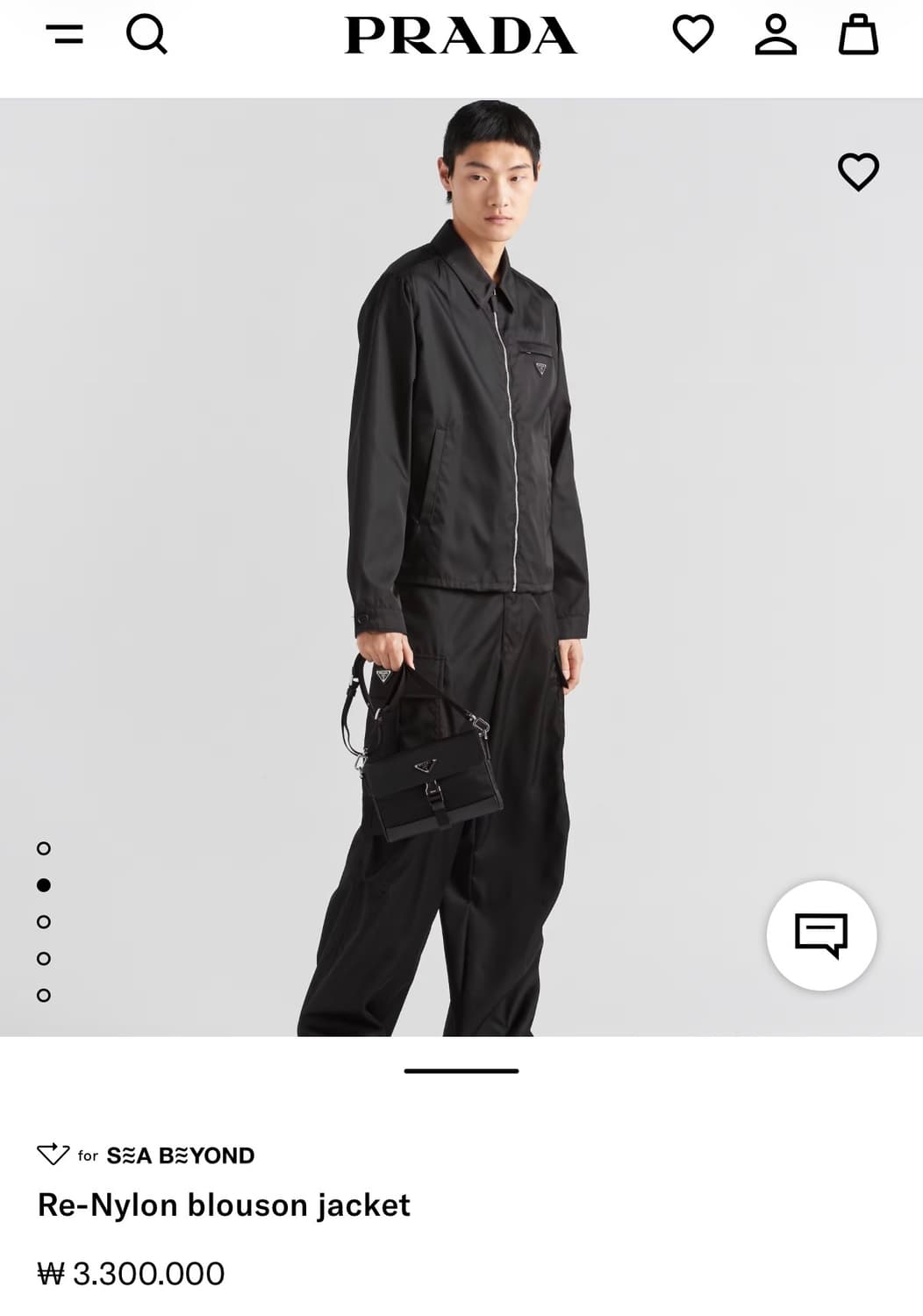 (S+급/52) / 프라다 삼각로고 리나일론 블루종 자켓 블랙 상품이미지8