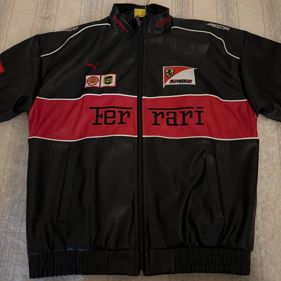 페라리 패치 로고 레더 자켓 L 상품이미지1
