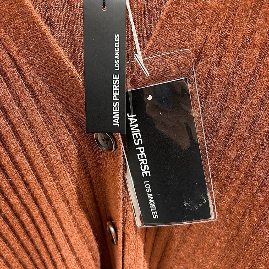 (정품/새상품) 제임스펄스 여성 브라운 캐시미어 립 숏슬리브 가디건 상품이미지4