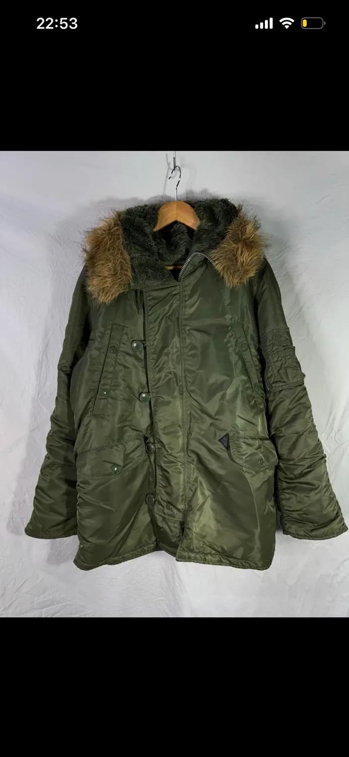 알파인더스트리 카키 야상 패딩 자켓 s 상품이미지1