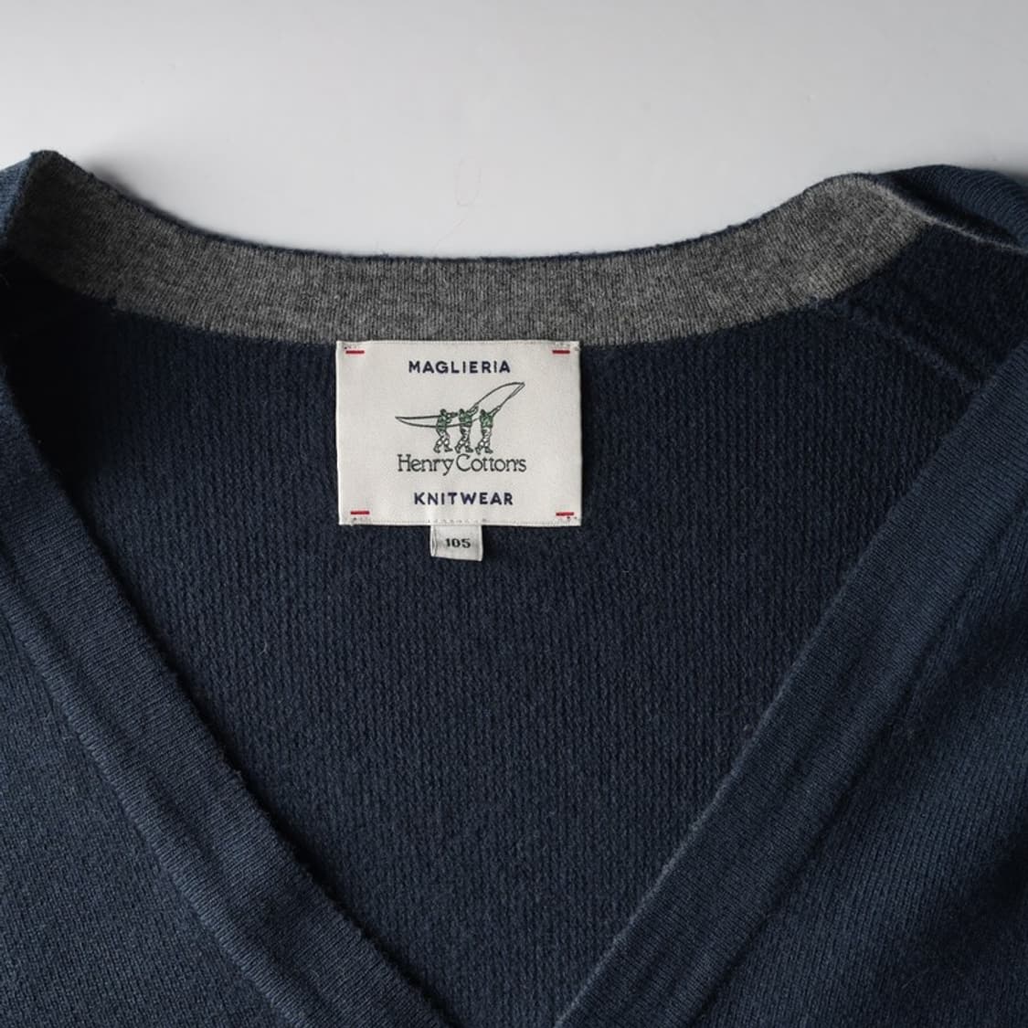 헨리코튼 네이비 브이넥 니트 가디건 XL 상품이미지5