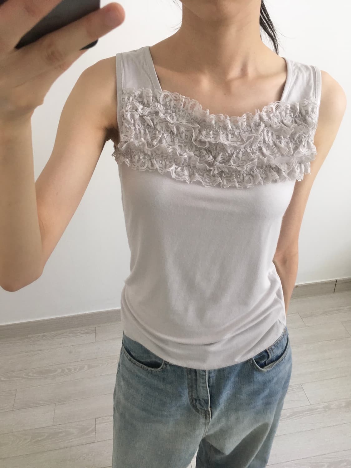 silver lace sleeveless 상품이미지1