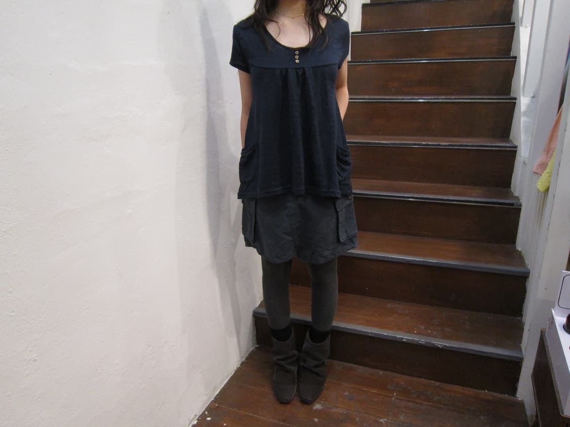 빈티지 라운드넥 니트 네이비 상품이미지2