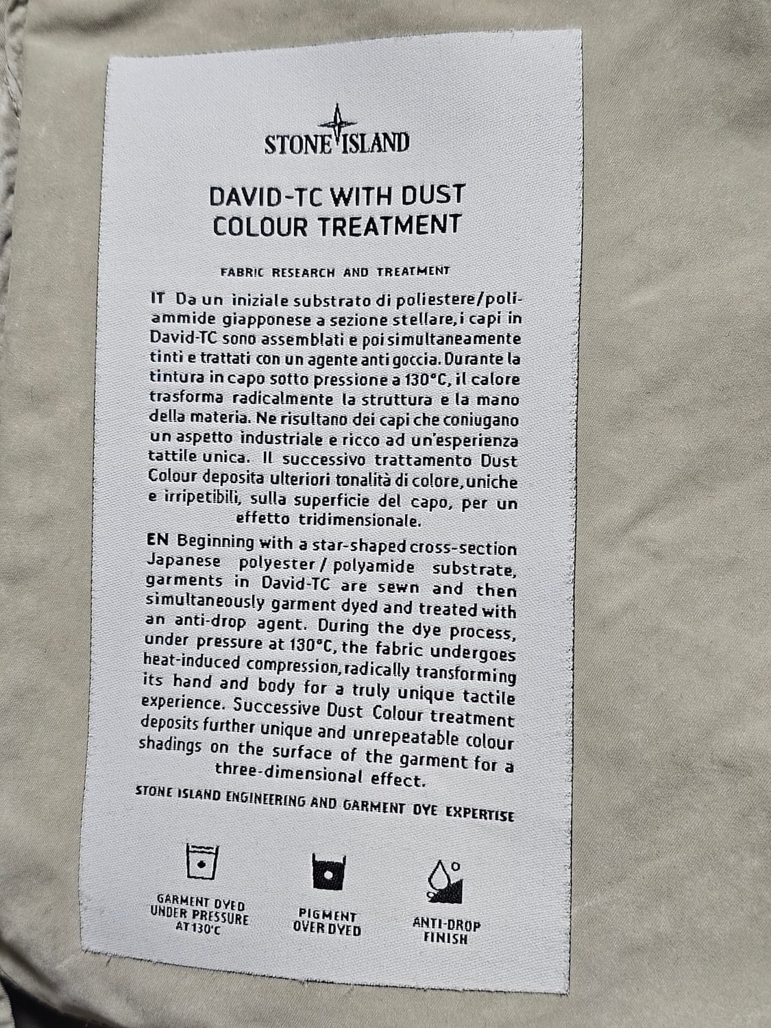 스톤아일랜드 DAVID-TC WITH DUST COLOUR 자켓 상품이미지5