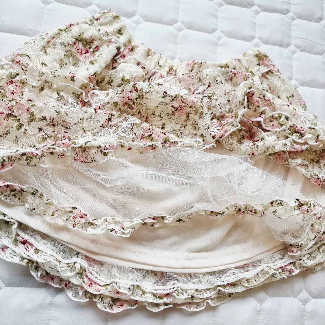 플라워 레이스 프릴 스커트 상품이미지3