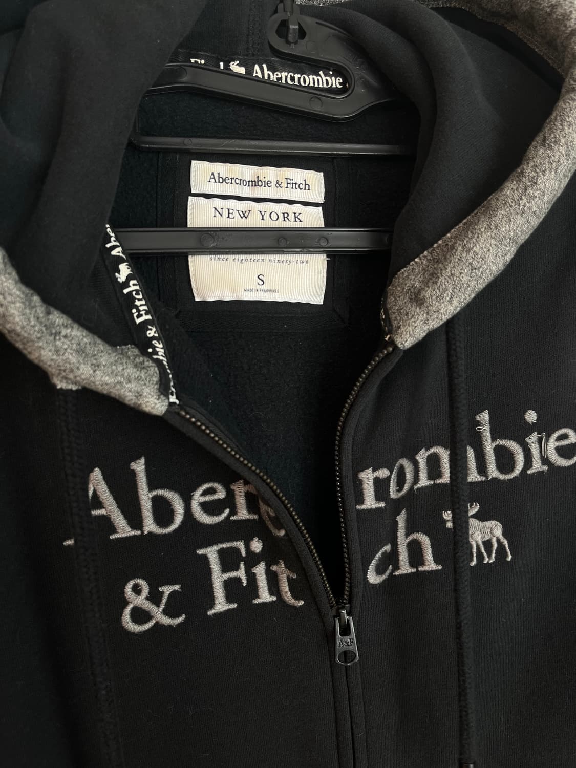 아베크롬비 딱붙핏 순록 스펠로고 대장 후드집업 [S] 상품이미지4