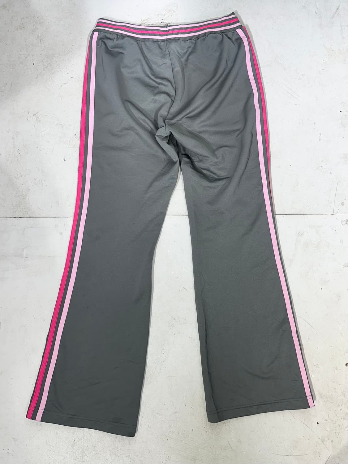 아디다스 대대장 부츠컷 와이드 그레이 핑크 추리닝 바지 트래이닝 팬츠 L 상품이미지5