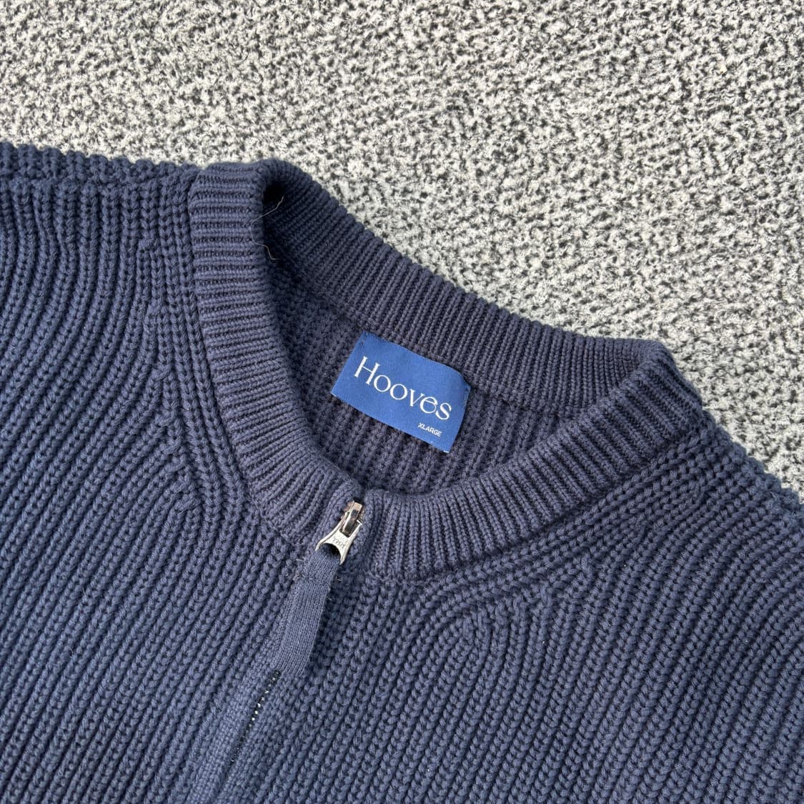 후브스 코튼 투웨이 벌룬 니트 집업 네이비 (XL) 상품이미지2