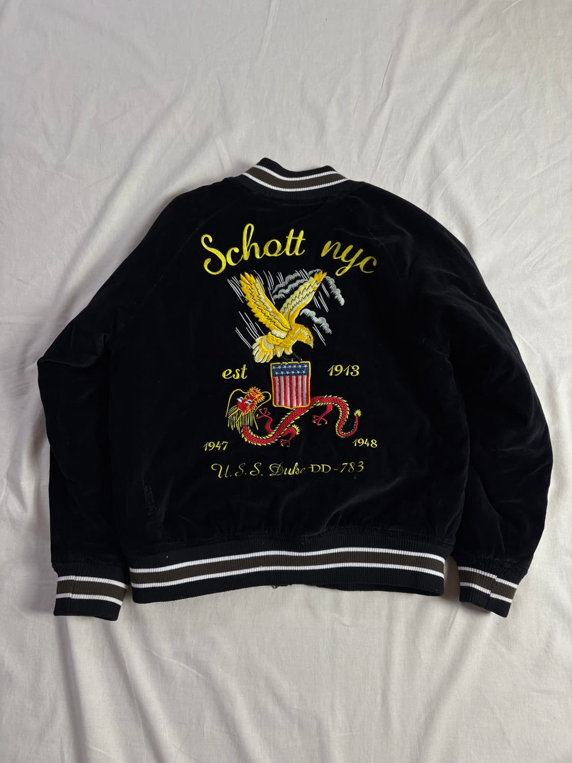 Schott 쇼트 벨벳 스카쟌 L 상품이미지2