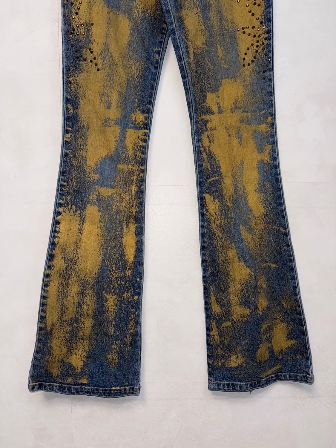 Gold washing denim laceup cubic 부츠컷팬츠 상품이미지3