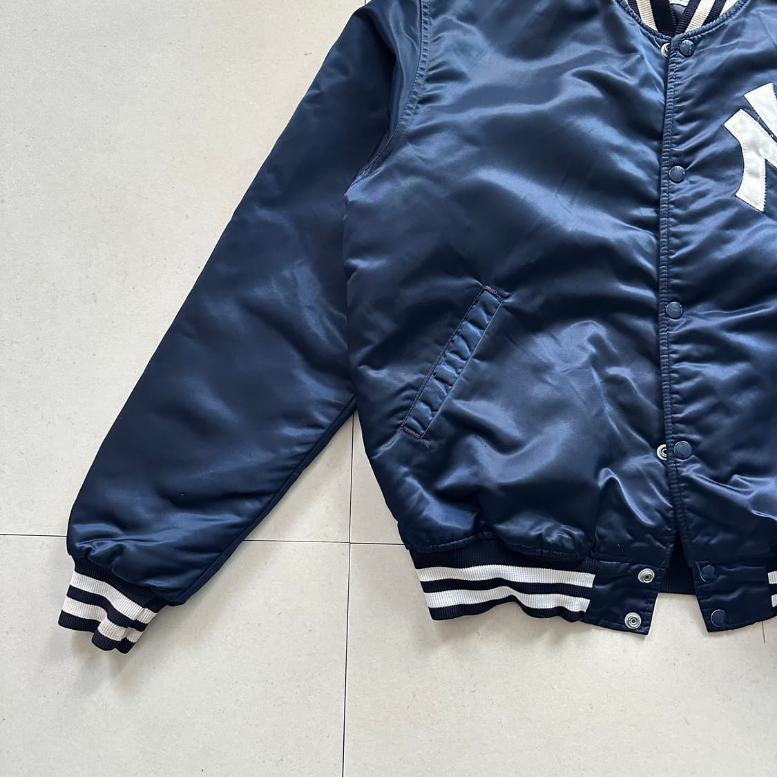 90s 스타터 뉴욕양키스 스타디움 바시티 자켓 MADE IN USA 상품이미지4