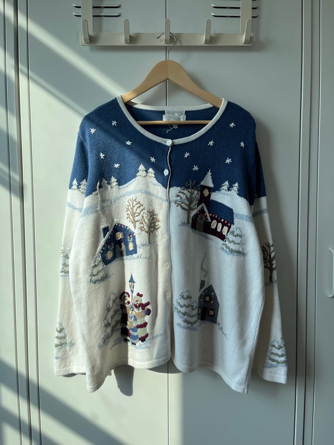 Cjbank 핸드메이드 크리스마스 풍경 니트 가디건  상품이미지2