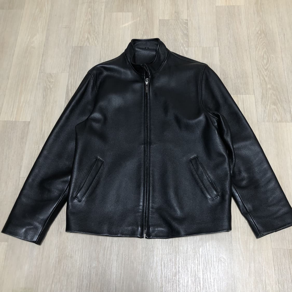 (M) 광희 가죽 시장 소가죽 카우 하이드 카라 집업 자켓 상품이미지1